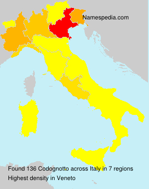 Surname Codognotto in Italy Surname Codognotto in Italy