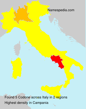 Surname Codone in Italy Surname Codone in Italy