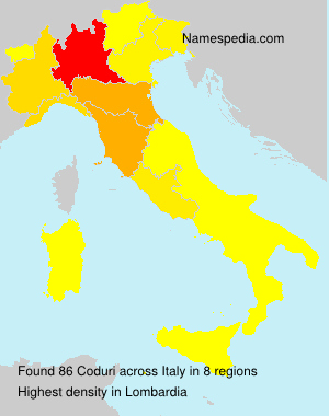 Surname Coduri in Italy Surname Coduri in Italy