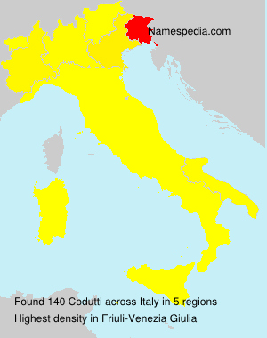 Surname Codutti in Italy Surname Codutti in Italy