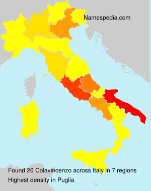 Surname Colavincenzo in Italy Surname Colavincenzo in Italy