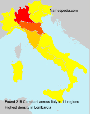 Surname Compiani in Italy Surname Compiani in Italy