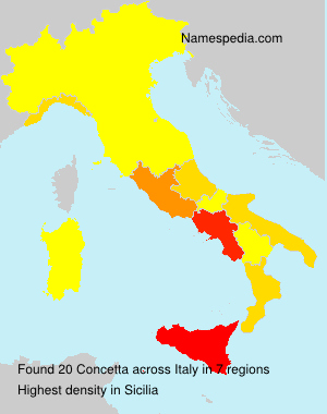 Surname Concetta in Italy Surname Concetta in Italy