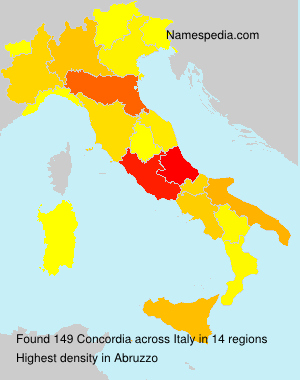 Surname Concordia in Italy Surname Concordia in Italy