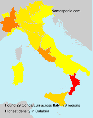 Surname Condarcuri in Italy Surname Condarcuri in Italy