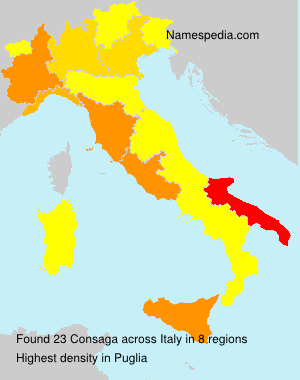 Surname Consaga in Italy Surname Consaga in Italy
