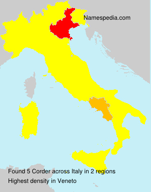 Surname Corder in Italy Surname Corder in Italy