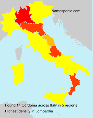Surname Cordoma in Italy