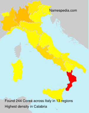 Surname Corea in Italy Surname Corea in Italy