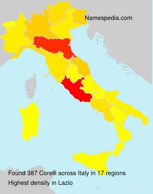 Surname Corelli in Italy Surname Corelli in Italy