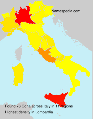 Surname Coria in Italy Surname Coria in Italy