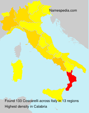 Surname Coscarelli in Italy Surname Coscarelli in Italy