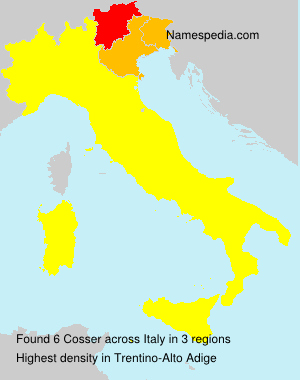 Surname Cosser in Italy Surname Cosser in Italy