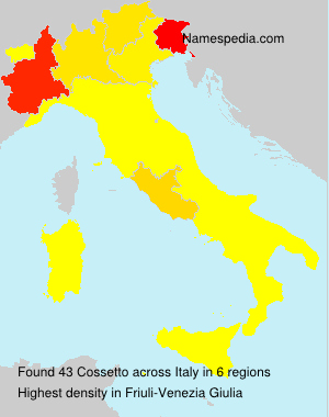 Surname Cossetto in Italy Surname Cossetto in Italy