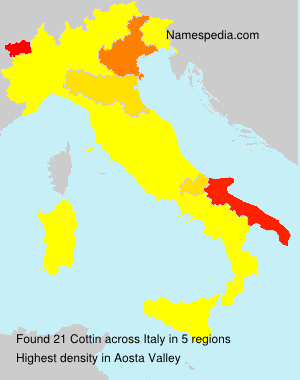 Surname Cottin in Italy Surname Cottin in Italy