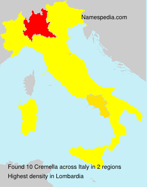 Surname Cremella in Italy