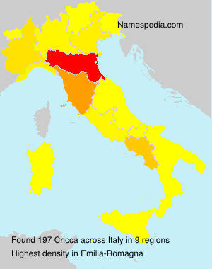 Surname Cricca in Italy Surname Cricca in Italy