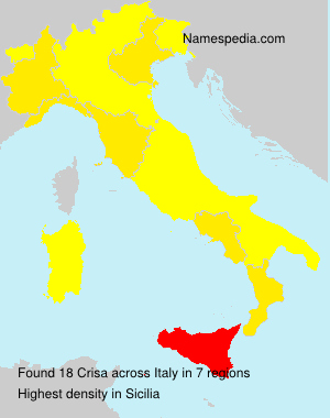 Surname Crisa in Italy Surname Crisa in Italy