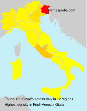 Surname Croatto in Italy Surname Croatto in Italy