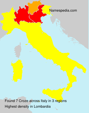 Surname Croze in Italy Surname Croze in Italy