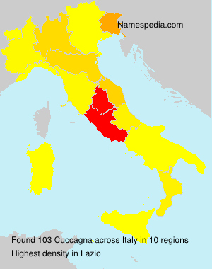 Surname Cuccagna in Italy Surname Cuccagna in Italy