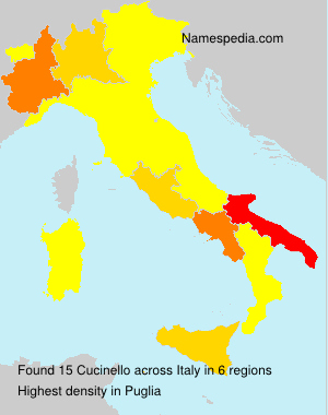 Surname Cucinello in Italy Surname Cucinello in Italy