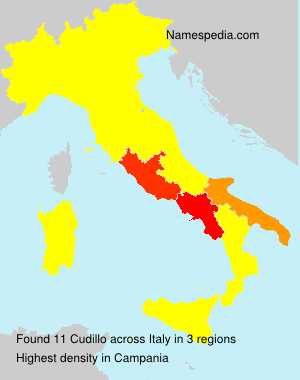 Surname Cudillo in Italy Surname Cudillo in Italy
