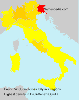 Surname Cudin in Italy Surname Cudin in Italy