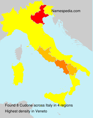 Surname Cudone in Italy Surname Cudone in Italy