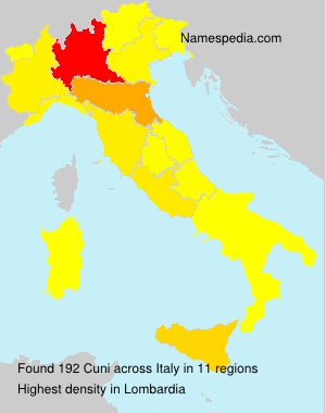 Surname Cuni in Italy Surname Cuni in Italy