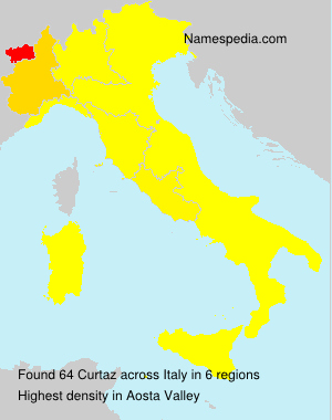 Surname Curtaz in Italy Surname Curtaz in Italy