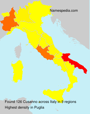 Surname Cusanno in Italy Surname Cusanno in Italy