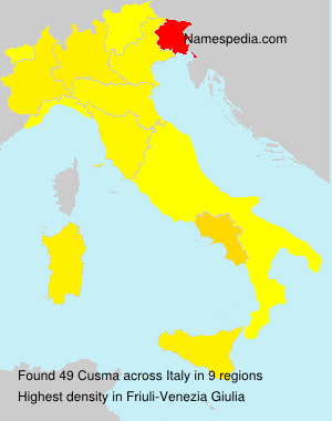 Surname Cusma in Italy Surname Cusma in Italy
