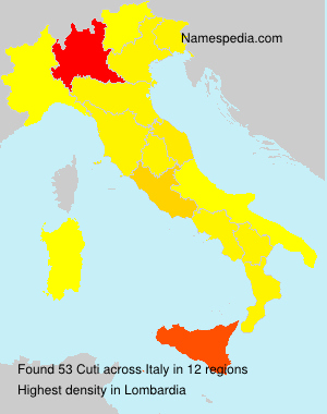 Surname Cuti in Italy Surname Cuti in Italy