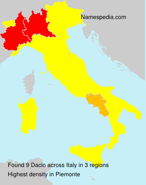 Surname Dacio in Italy Surname Dacio in Italy