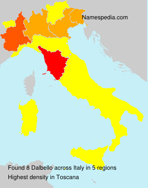 Surname Dalbello in Italy Surname Dalbello in Italy