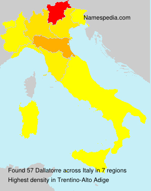 Surname Dallatorre in Italy Surname Dallatorre in Italy