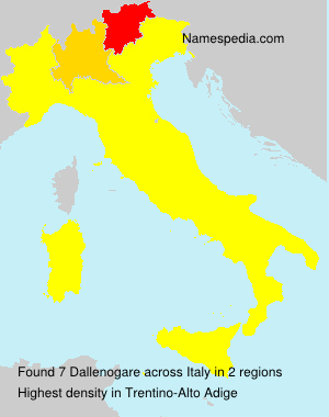 Surname Dallenogare in Italy Surname Dallenogare in Italy