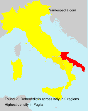 Surname Debenedictis in Italy Surname Debenedictis in Italy