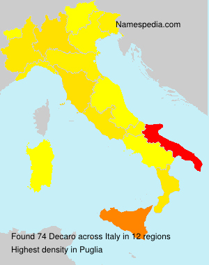 Surname Decaro in Italy Surname Decaro in Italy
