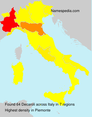Surname Decaroli in Italy Surname Decaroli in Italy