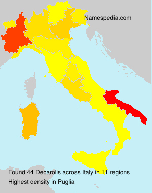 Surname Decarolis in Italy Surname Decarolis in Italy