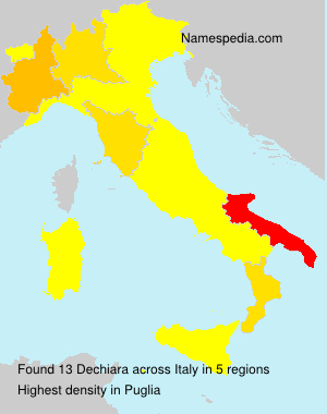 Surname Dechiara in Italy Surname Dechiara in Italy