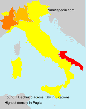 Surname Dechirico in Italy Surname Dechirico in Italy
