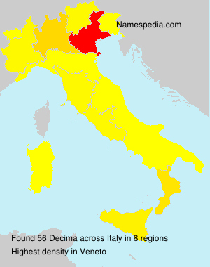 Surname Decima in Italy Surname Decima in Italy