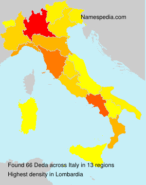 Surname Deda in Italy Surname Deda in Italy