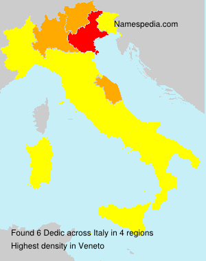 Surname Dedic in Italy Surname Dedic in Italy