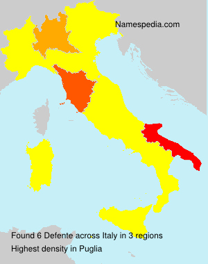 Surname Defente in Italy Surname Defente in Italy