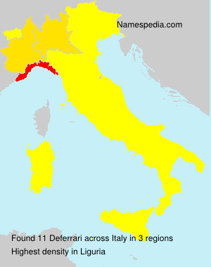 Surname Deferrari in Italy Surname Deferrari in Italy