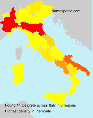 Surname Delprete in Italy Surname Delprete in Italy